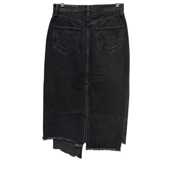 Rag & Bone High Waist Denim Midi Sukato Skirt Black Size 26 - Picture 4 of 11